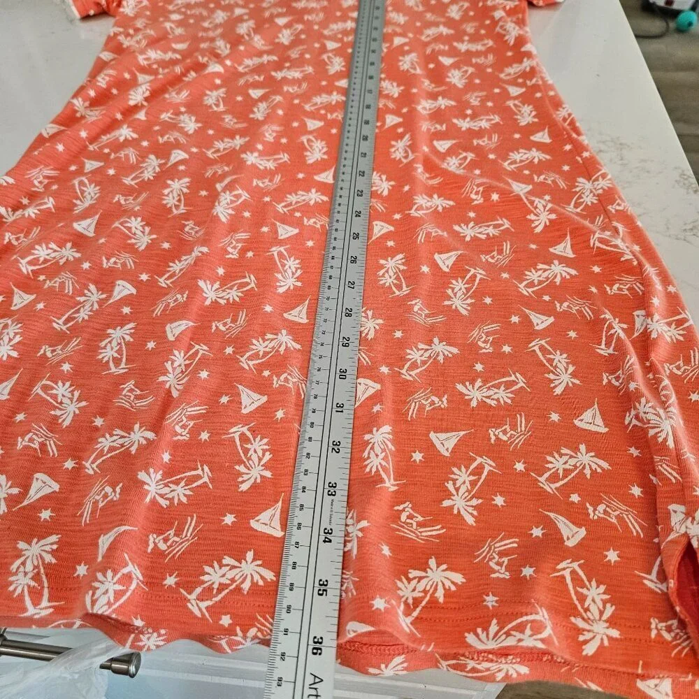 Tommy‎ Bahama Shipwreck Beach Polo Dress Medium Orange Tropical Coastal